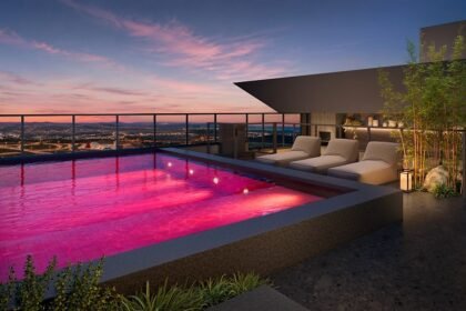 Perspectiva da Pink Pool no Ryokan Flamboyant (Créditos - Divulgação Sousa Andrade Construtora)